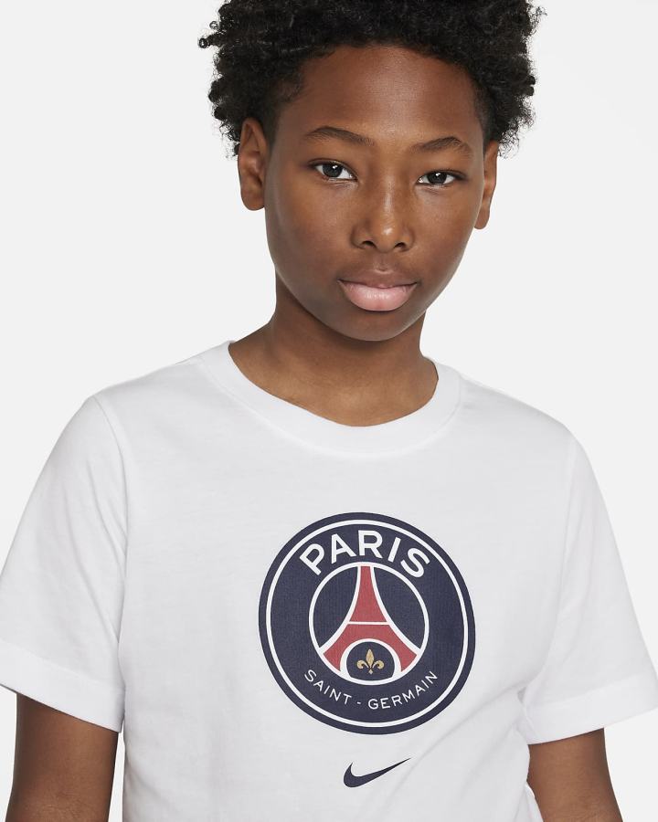 Nike Paris Saint-Germain Crest Kids Soccer Za Dječake Majice Bijele | HR-76024NEDH