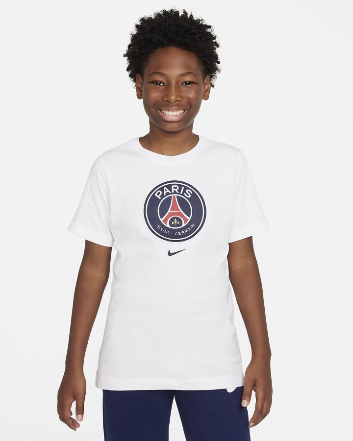 Nike Paris Saint-Germain Crest Kids Soccer Za Dječake Majice Bijele | HR-76024NEDH