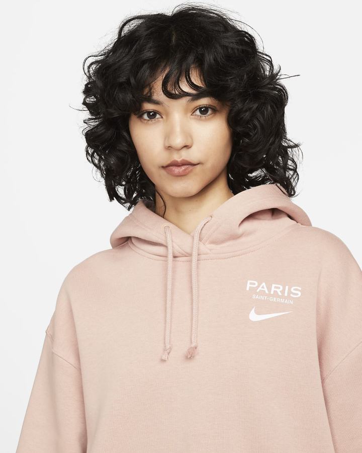 Nike Paris Saint-Germain Fleece Ženske Majica S Kapuljačom Roze Bijele | HR-02846WVQJ