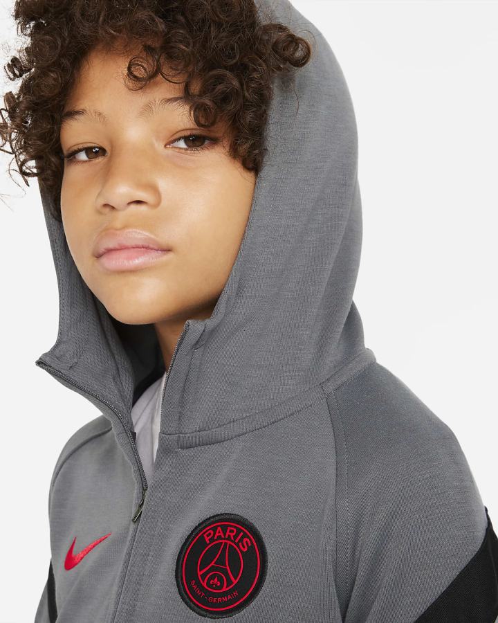 Nike Paris Saint-Germain Kids 1/2-Zip Fleece Soccer Za Dječake Majica S Kapuljačom Tamno Sive Crne Crvene | HR-14396JSCZ