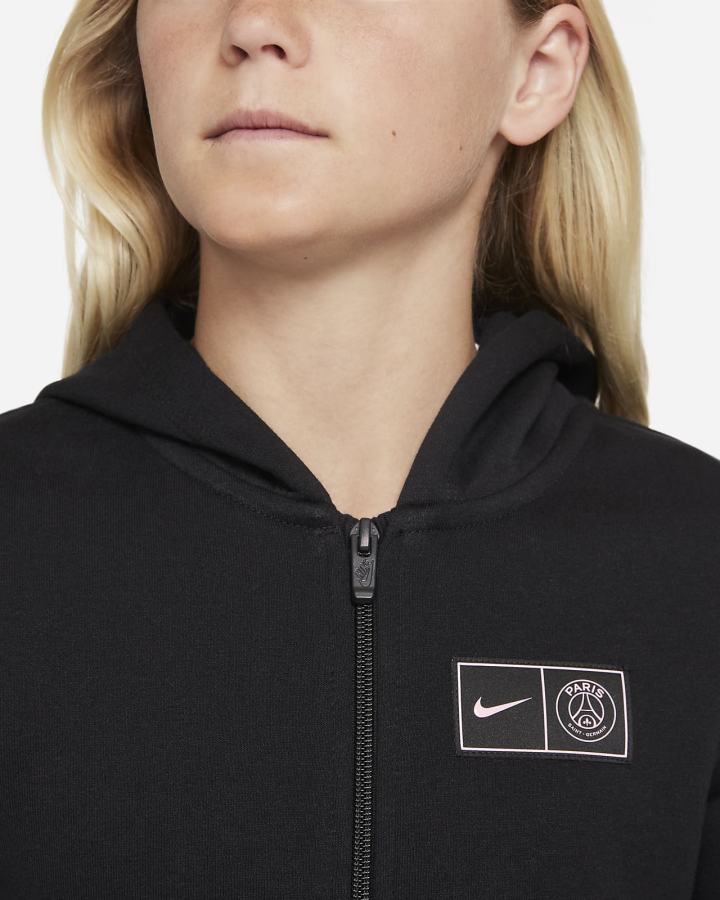 Nike Paris Saint-Germain Kids Full-Zip Fleece Za Dječake Majica S Kapuljačom Crne | HR-94057QYEV