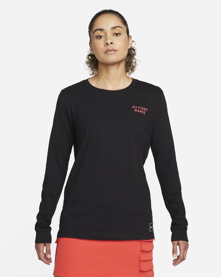 Nike Paris Saint-Germain Long-Sleeve Ženske Majice Crne Crvene | HR-69273XNYP