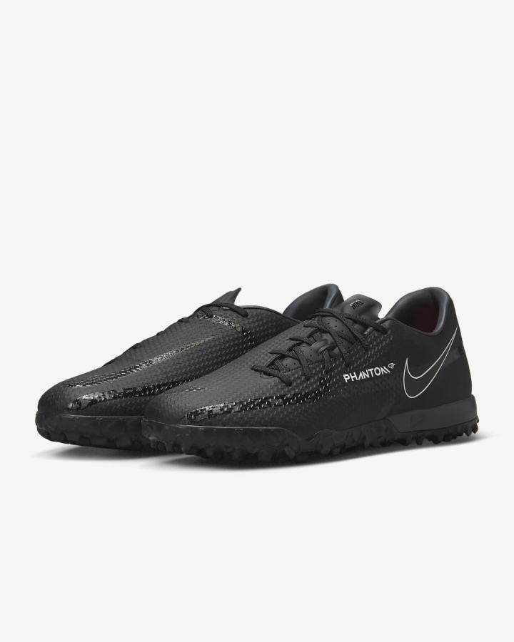 Nike Phantom GT2 Academy TF Turf Muške Nogometne Tenisice Crne Bijele Svijetlo Crvene Tamno Sive | HR-96208DHLE