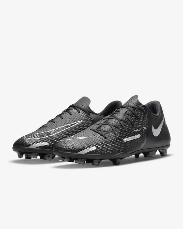 Nike Phantom GT2 Club MG Multi-Ground Muške Nogometne Kocke Crne Tamno Sive Metalne Srebrne | HR-64829GSOL