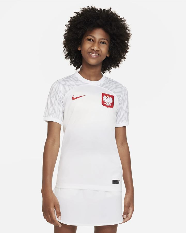 Nike Poland 2022/23 Stadium Home Kids Dri-FIT Soccer Za Djevojčice Dres Bijele Crvene | HR-09685INHY