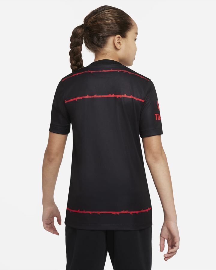 Nike Portland Thorns FC 2022 Stadium Home Kids Dri-FIT Soccer Za Djevojčice Dres Crne Crvene | HR-57163WHXR