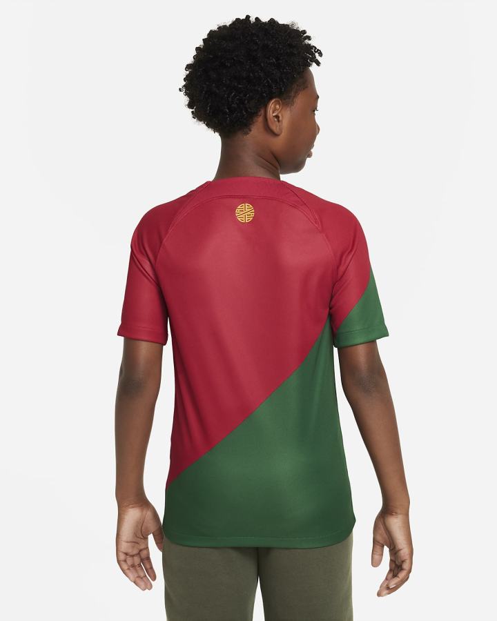 Nike Portugal 2022/23 Stadium Home Kids Dri-FIT Soccer Za Djevojčice Dres Crvene Zlatne | HR-91428LUZW