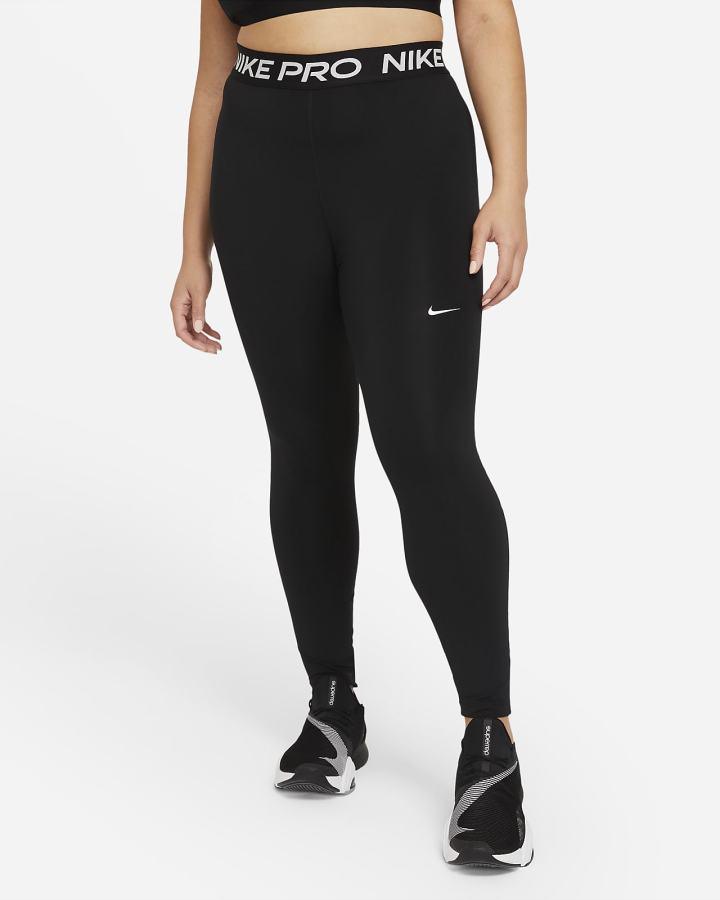 Nike Pro 365 (Plus Size) Ženske Tajice Crne Bijele | HR-18659PEJM