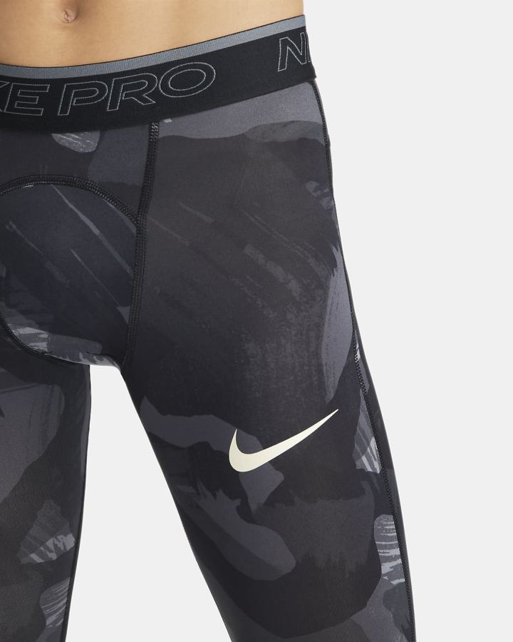 Nike Pro Dri-FIT Camo Muške Tajice Crne | HR-91237BHFJ