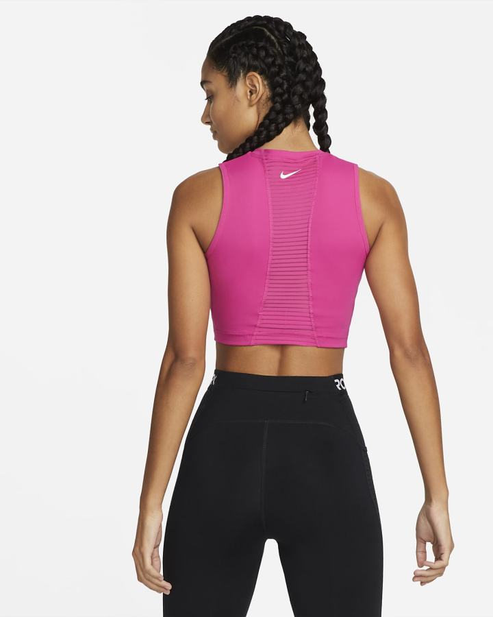 Nike Pro Dri-FIT Cropped Ženske Majica Bez Rukava Roze Bijele | HR-32570LTPN