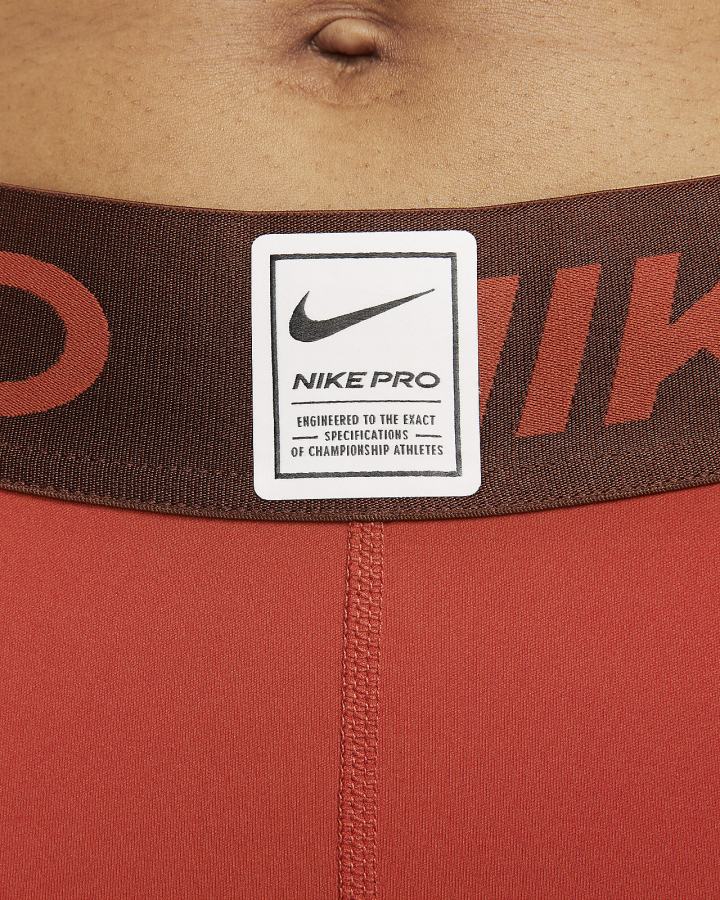 Nike Pro Dri-FIT Graficke Mid-Rise Ženske Tajice Smeđe Svijetlo Roze | HR-82349VMPC