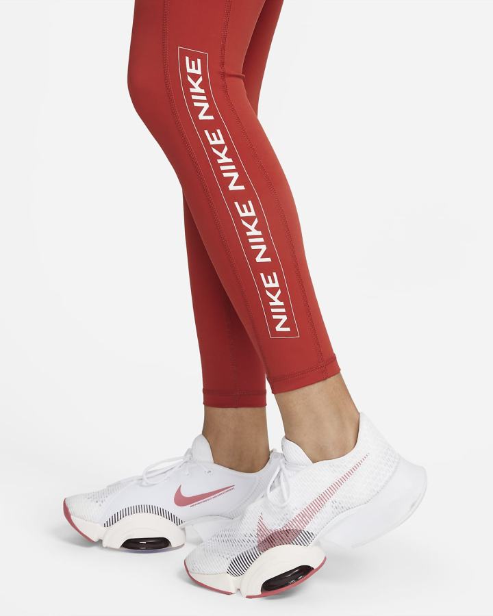 Nike Pro Dri-FIT Graficke Mid-Rise Ženske Tajice Smeđe Svijetlo Roze | HR-82349VMPC