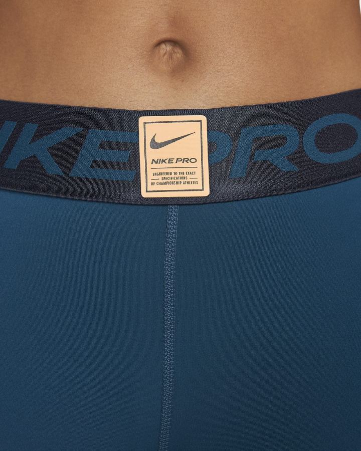 Nike Pro Dri-FIT Graficke Mid-Rise Ženske Tajice Plave Obsidijanske Koraljne Krem | HR-96248KQHY