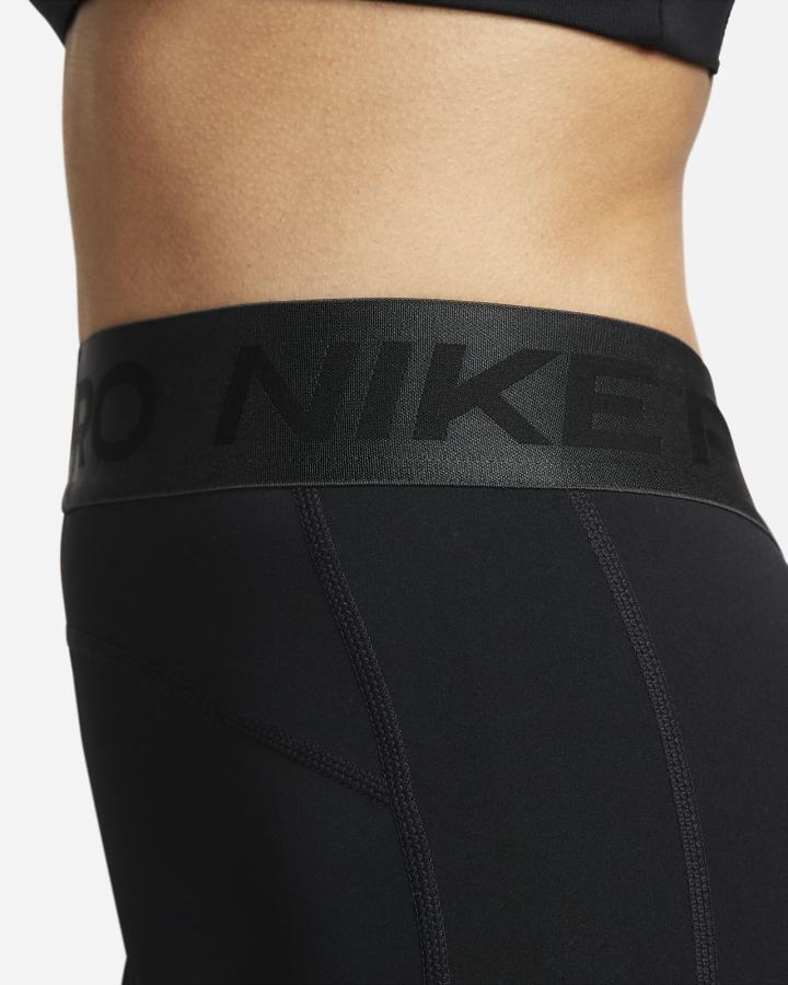 Nike Pro Dri-FIT Graficke Mid-Rise Ženske Tajice Crne Tamno Sive Bijele | HR-97140ZQRT