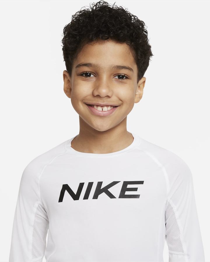 Nike Pro Dri-FIT Kids Long-Sleeve Top Za Dječake Košulje Bijele | HR-03918ADPX