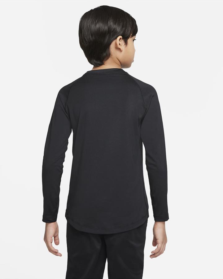 Nike Pro Dri-FIT Kids Long-Sleeve Top Za Dječake Košulje Crne | HR-35241VQXJ