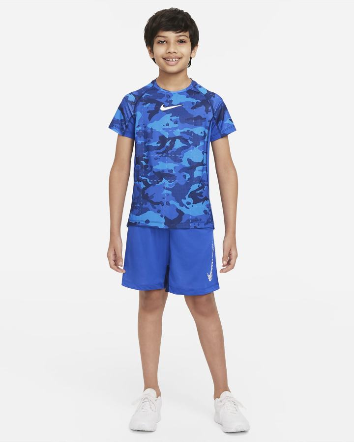 Nike Pro Dri-FIT Kids Short-Sleeve Training Top Za Dječake Majice Kraljevska Plava Bijele | HR-27513AWCT