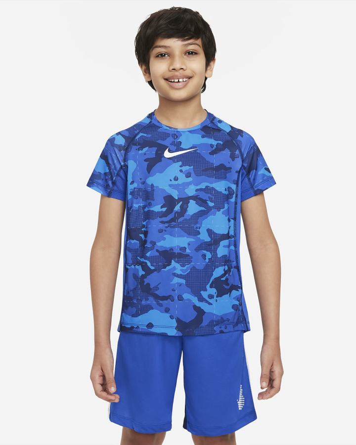 Nike Pro Dri-FIT Kids Short-Sleeve Training Top Za Dječake Majice Kraljevska Plava Bijele | HR-27513AWCT