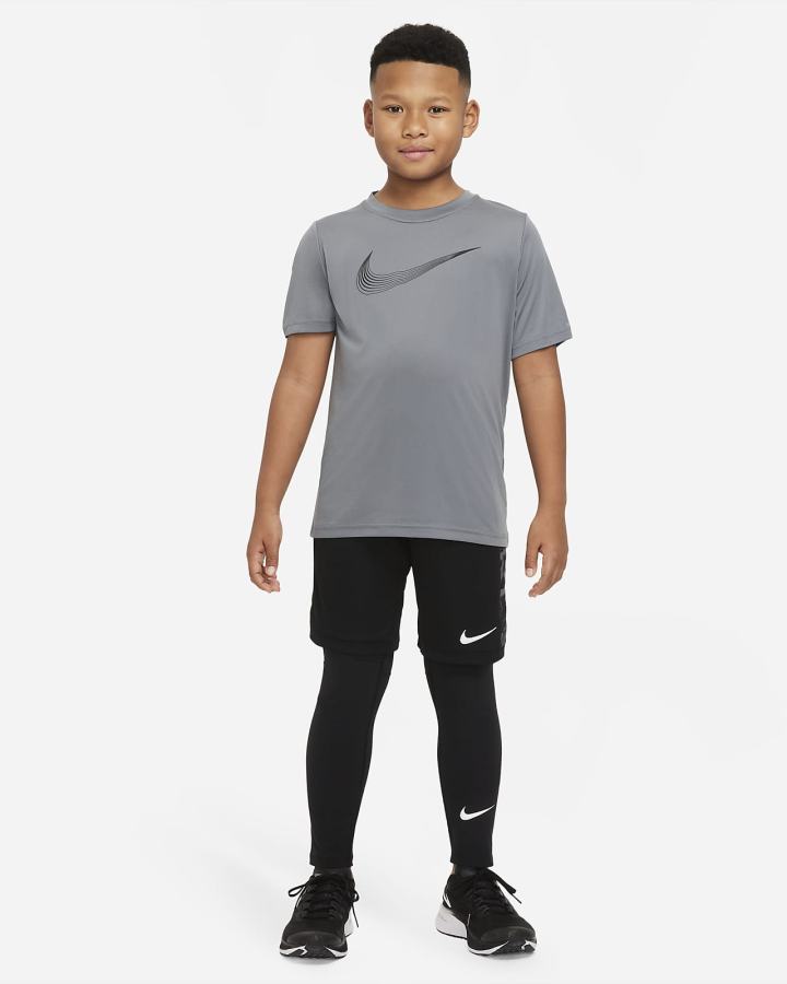 Nike Pro Dri-FIT Kids Za Dječake Tajice Crne Bijele | HR-92563GUKZ