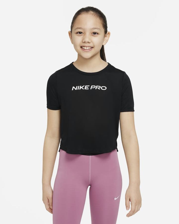 Nike Pro Dri-FIT One Kids Top Za Djevojčice Majice Crne Bijele | HR-79015CFOX