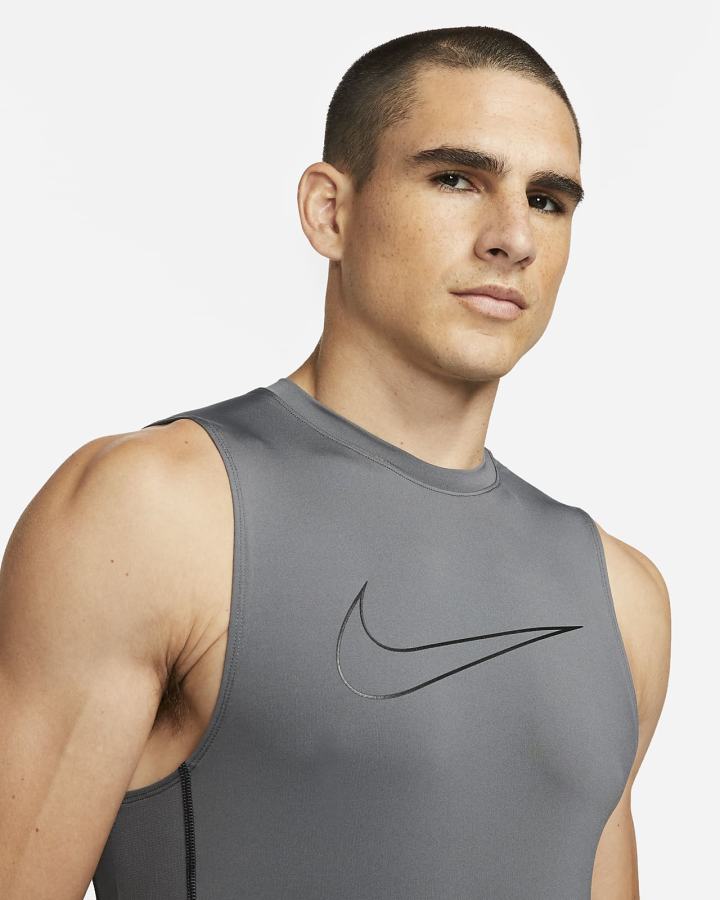 Nike Pro Dri-FIT Slim Fit Sleeveless Muške Majica Bez Rukava Sive Crne | HR-25160RONZ