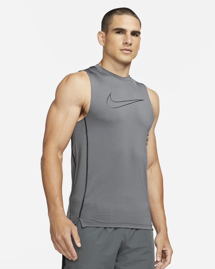 Nike Pro Dri-FIT Slim Fit Sleeveless Muške Majica Bez Rukava Sive Crne | HR-25160RONZ