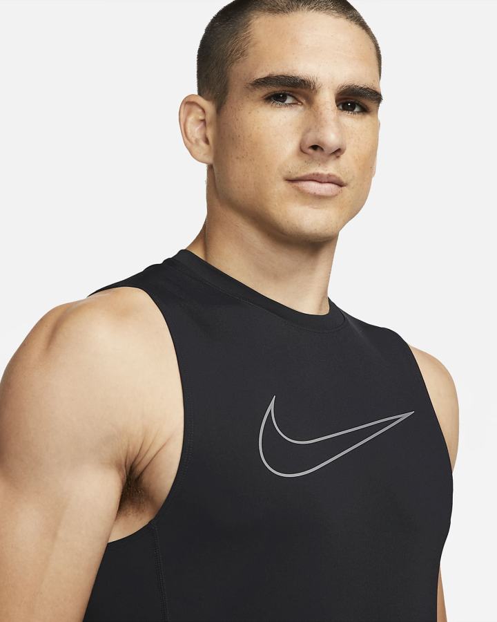 Nike Pro Dri-FIT Slim Fit Sleeveless Muške Majica Bez Rukava Crne Bijele | HR-63751MCJA