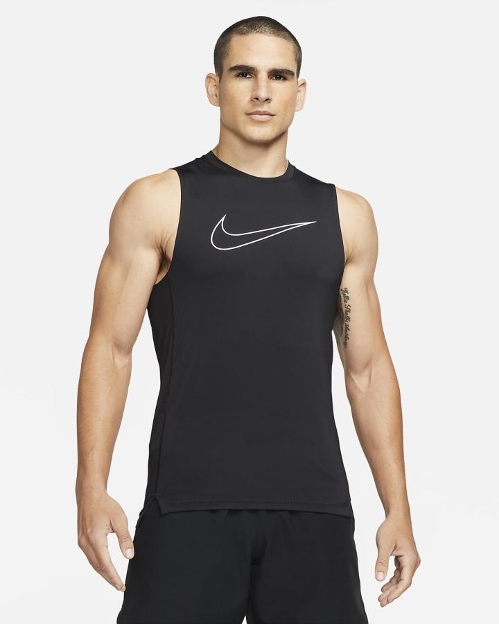 Nike Pro Dri-FIT Slim Fit Sleeveless Muške Majica Bez Rukava Crne Bijele | HR-63751MCJA