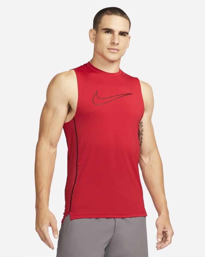 Nike Pro Dri-FIT Slim Fit Sleeveless Muške Majica Bez Rukava Crvene Crne | HR-73814RIUJ