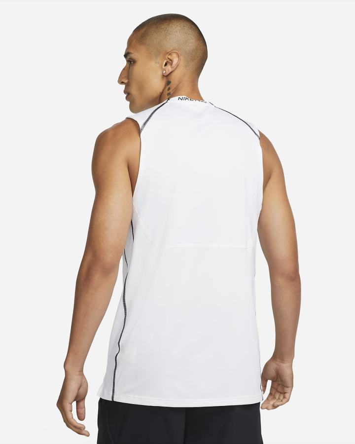 Nike Pro Dri-FIT Slim Fit Sleeveless Muške Majica Bez Rukava Bijele Crne | HR-93407KAXV