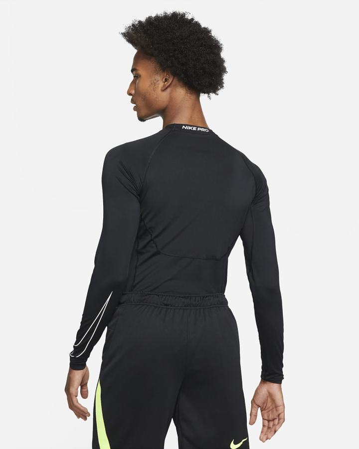 Nike Pro Dri-FIT Tight Fit Long-Sleeve Top Muške Košulje Crne Bijele | HR-24107QYTM