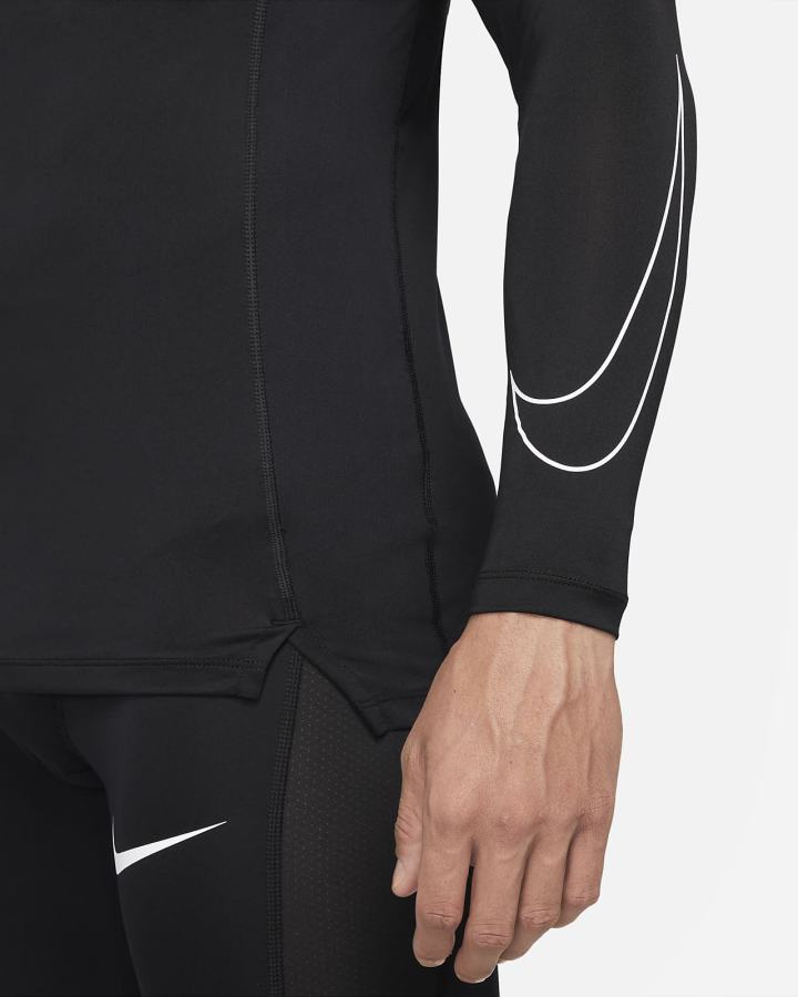 Nike Pro Dri-FIT Tight Fit Long-Sleeve Top Muške Košulje Crne Bijele | HR-35894NBRG