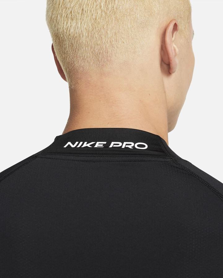 Nike Pro Dri-FIT Tight Fit Long-Sleeve Top Muške Košulje Crne Bijele | HR-35894NBRG