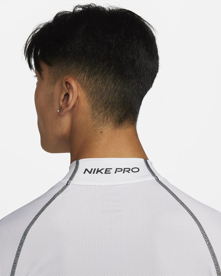 Nike Pro Dri-FIT Tight Fit Long-Sleeve Top Muške Košulje Bijele Crne | HR-43859TPWM