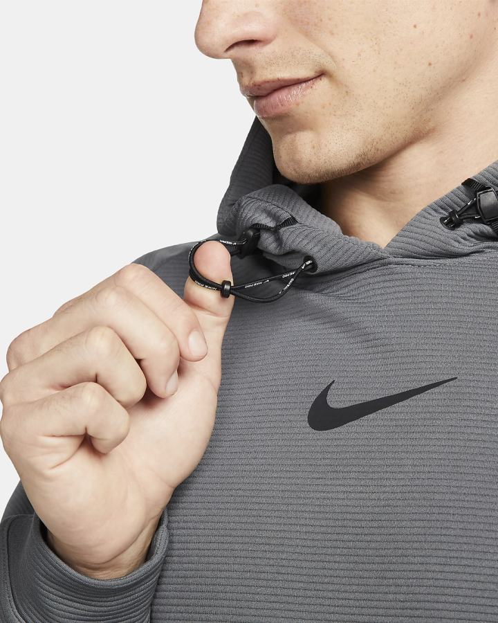 Nike Pro Fleece Training Muške Majica S Kapuljačom Sive Crne | HR-81532THIB