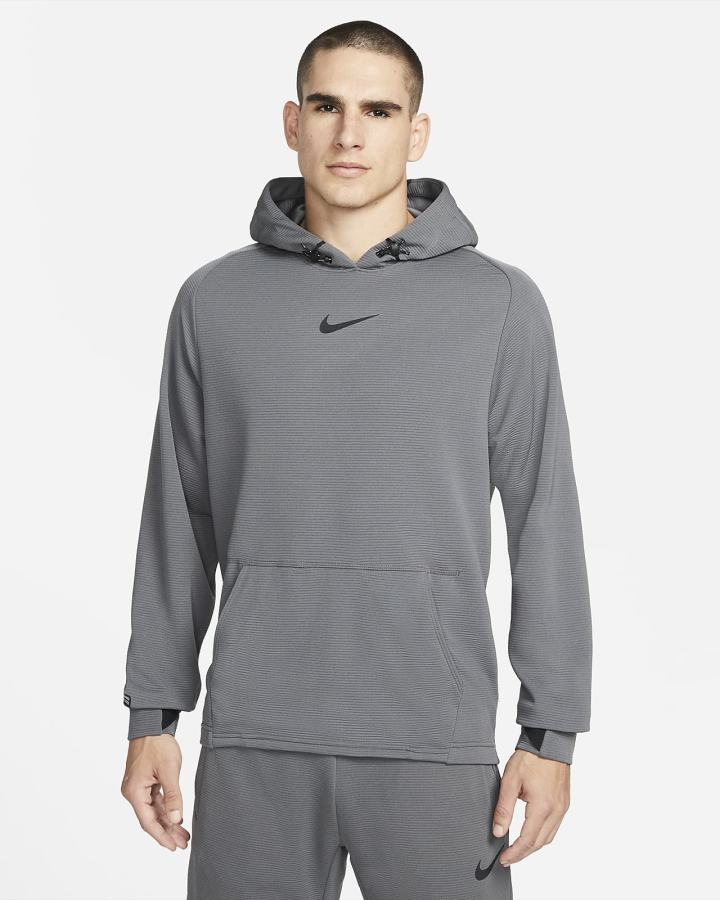 Nike Pro Fleece Training Muške Majica S Kapuljačom Sive Crne | HR-81532THIB