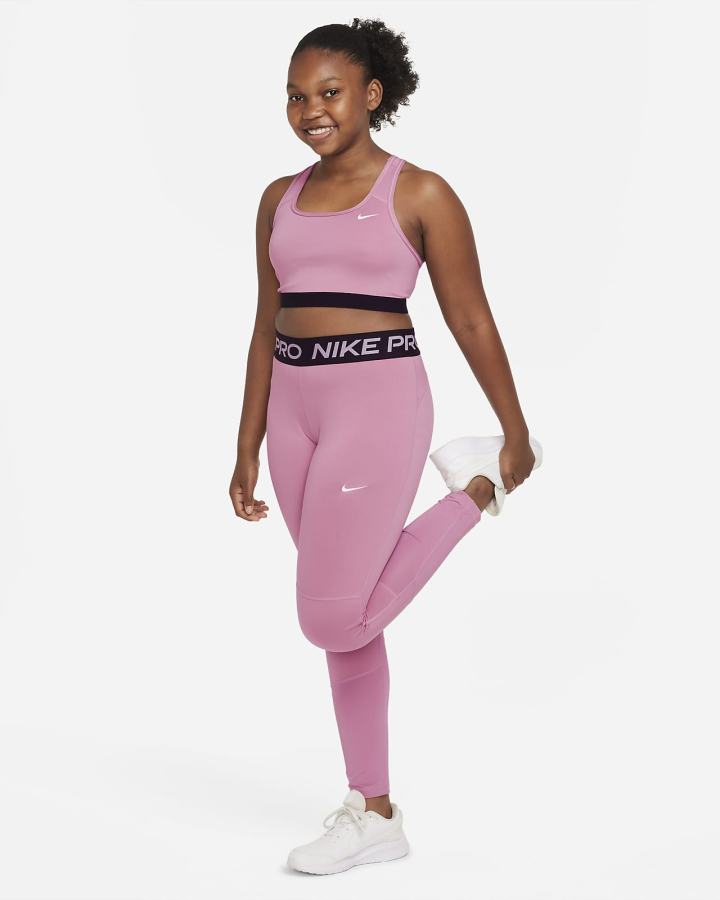 Nike Pro Kids (Extended Size) Za Djevojčice Tajice Roze Bijele | HR-14968XYSV