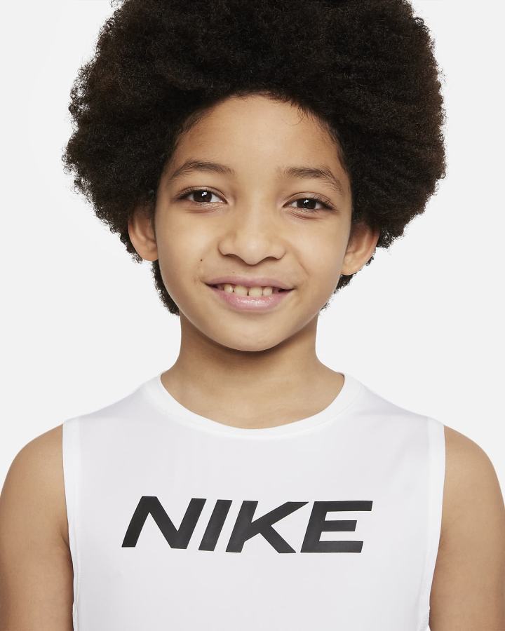 Nike Pro Kids Sleeveless Top Za Dječake Majica Bez Rukava Bijele Crne | HR-26138JBYR