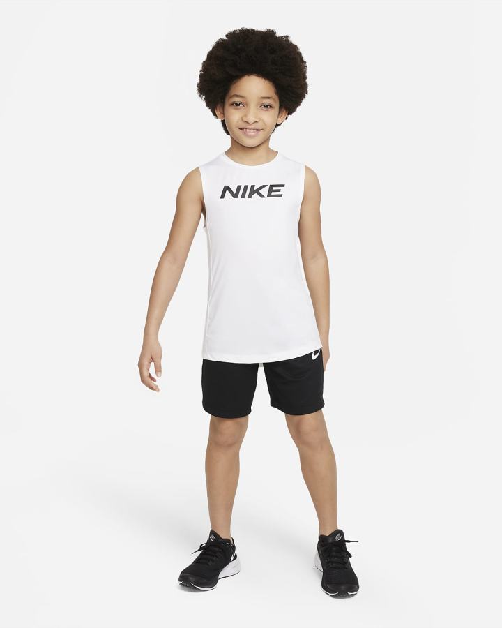 Nike Pro Kids Sleeveless Top Za Dječake Majica Bez Rukava Bijele Crne | HR-26138JBYR