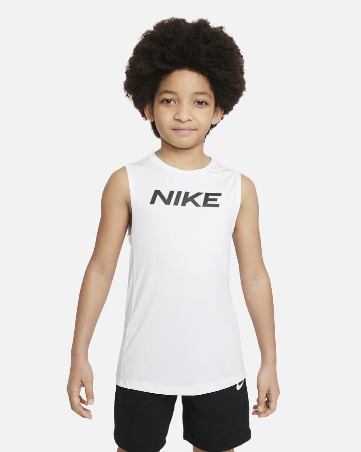 Nike Pro Kids Sleeveless Top Za Dječake Majica Bez Rukava Bijele Crne | HR-26138JBYR