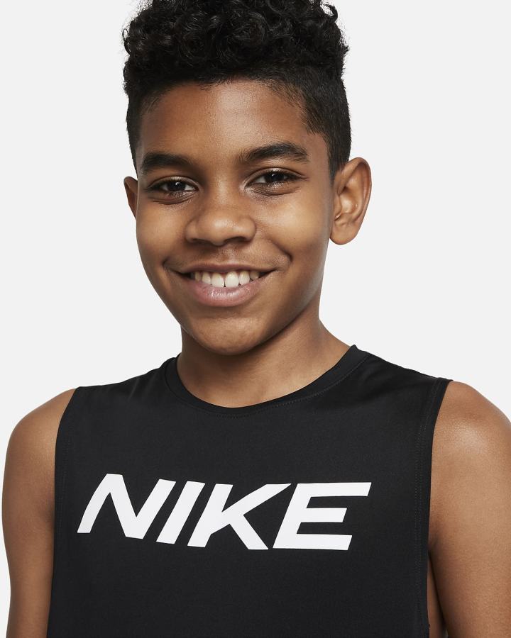 Nike Pro Kids Sleeveless Top Za Dječake Majica Bez Rukava Crne Bijele | HR-26538DJRM