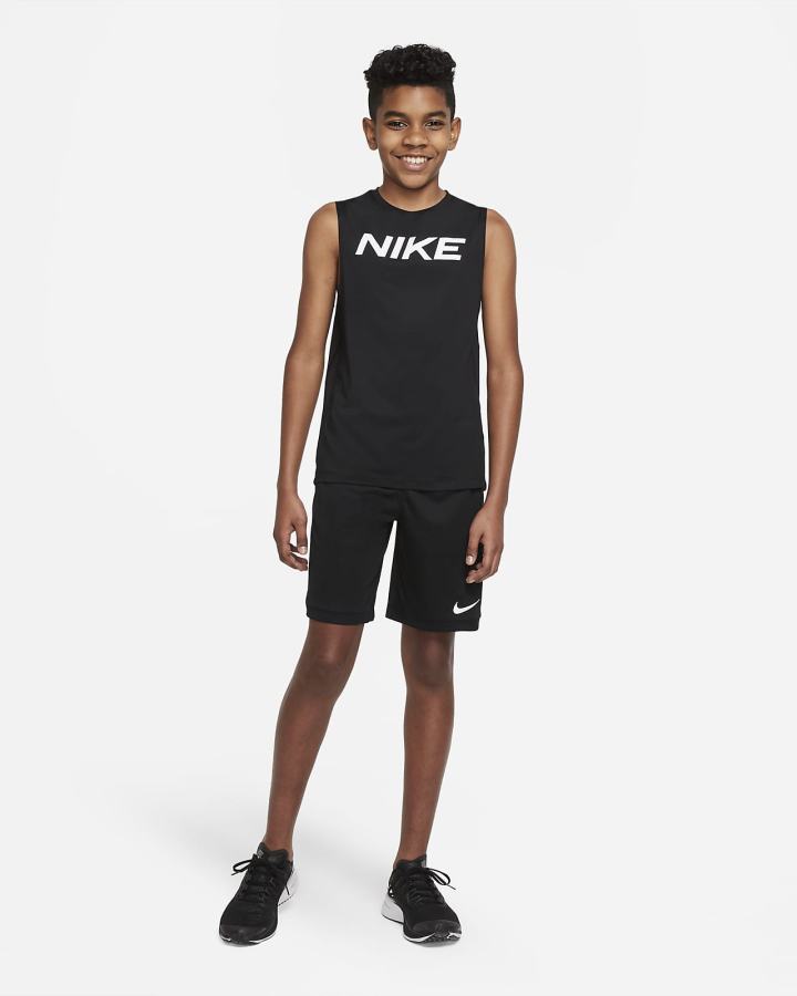 Nike Pro Kids Sleeveless Top Za Dječake Majica Bez Rukava Crne Bijele | HR-26538DJRM