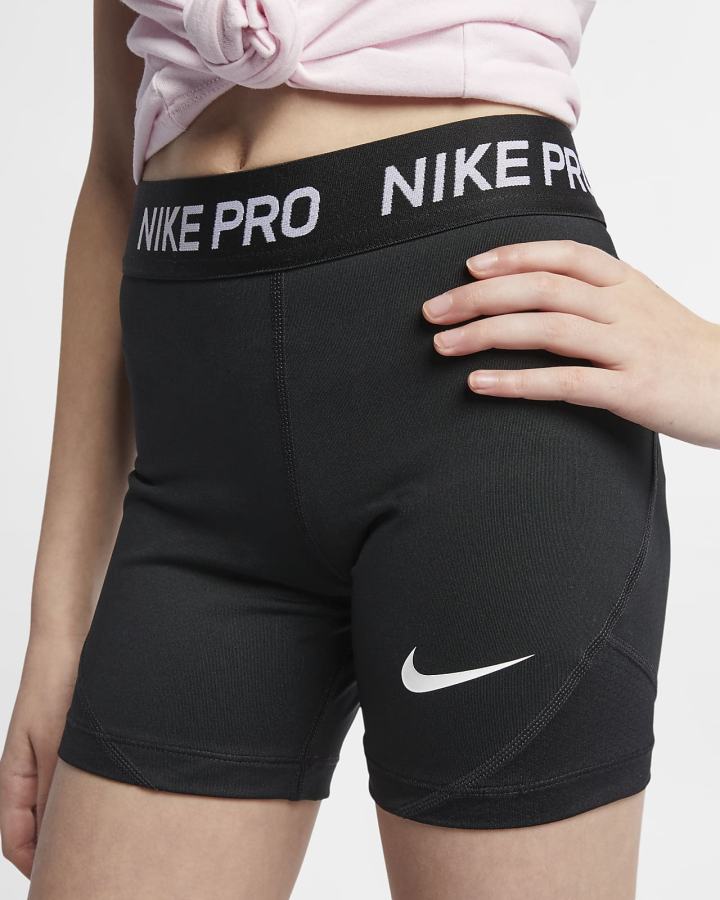 Nike Pro Kids Za Djevojčice Kratke Hlače Crne Bijele | HR-34125BOTS