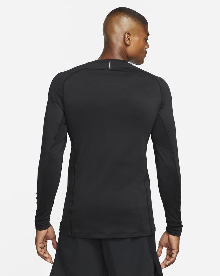 Nike Pro Long-Sleeve Crew Muške Košulje Crne Bijele | HR-16502NRAD