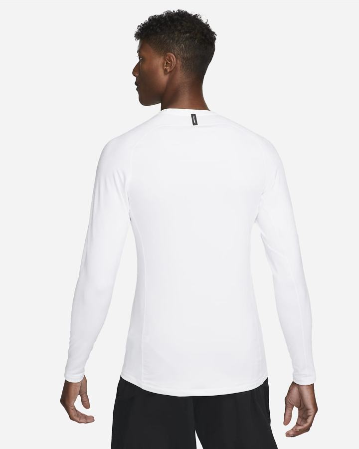 Nike Pro Long-Sleeve Crew Muške Košulje Bijele Crne | HR-46592FYZW