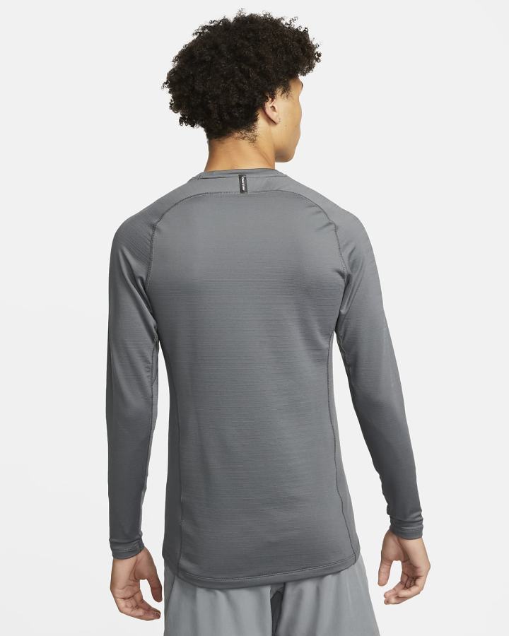 Nike Pro Long-Sleeve Crew Muške Košulje Sive Crne | HR-84762EXOA