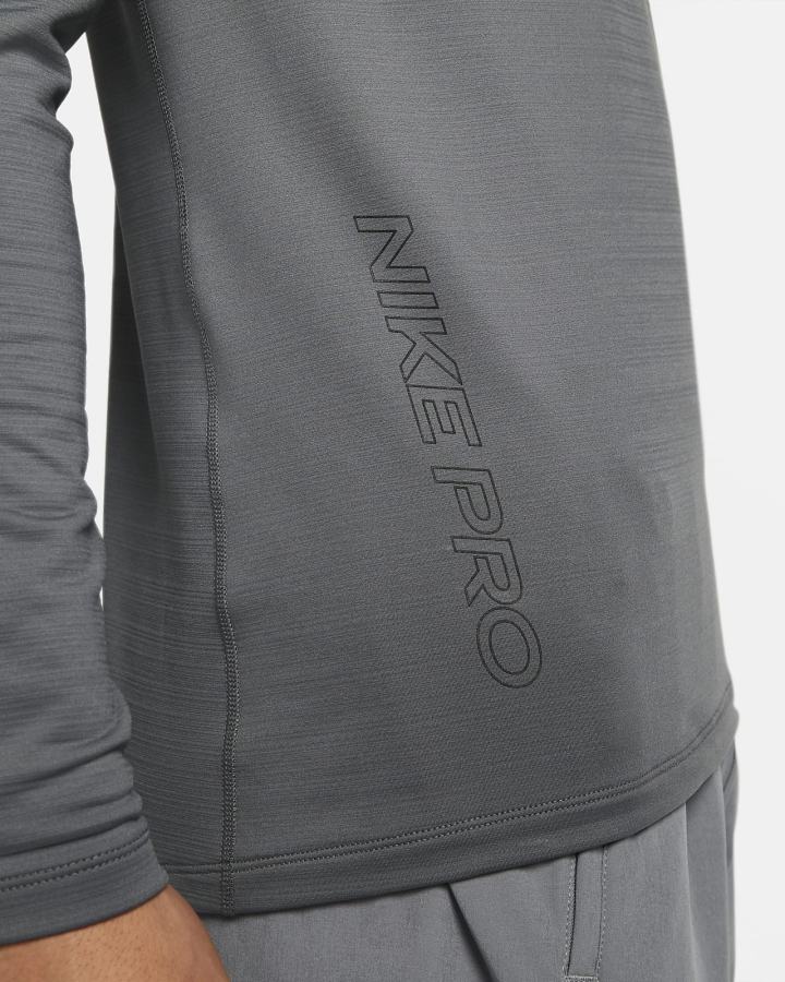 Nike Pro Long-Sleeve Crew Muške Košulje Sive Crne | HR-84762EXOA