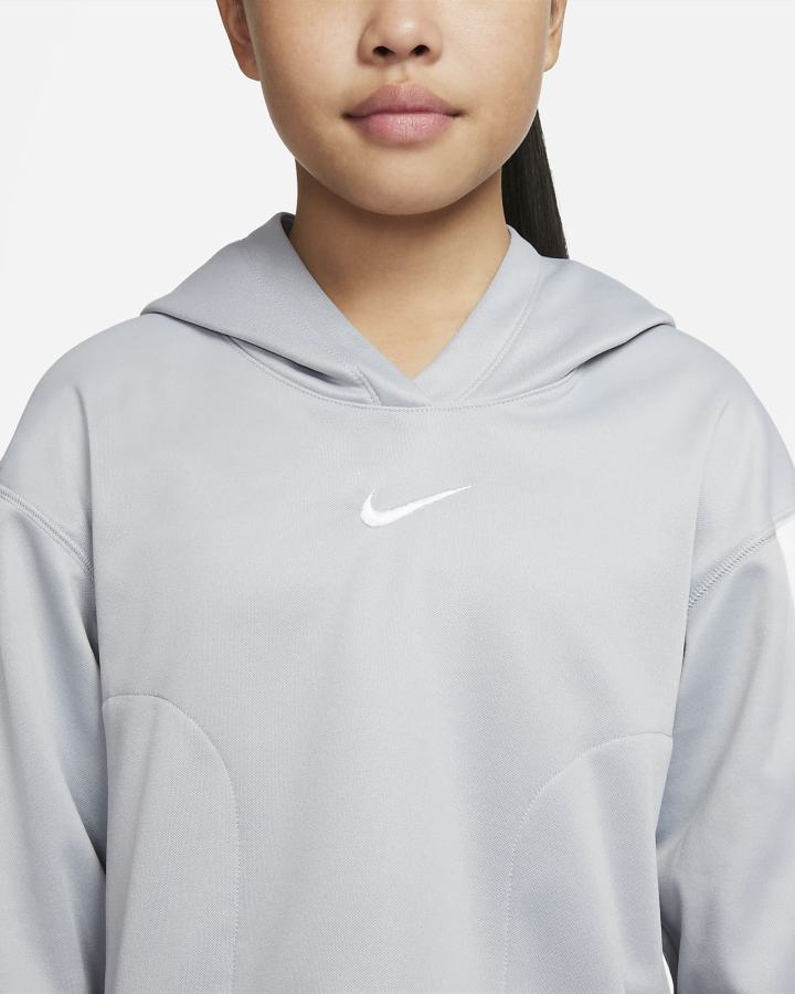 Nike Pro Therma-FIT Kids Za Djevojčice Majica S Kapuljačom Svijetlo Sive Bijele | HR-02367HZPW