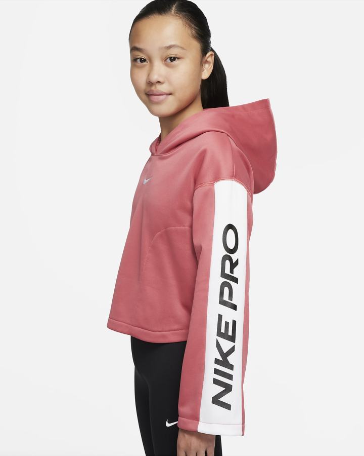 Nike Pro Therma-FIT Kids Za Djevojčice Majica S Kapuljačom Roze Bijele | HR-75196SLPU