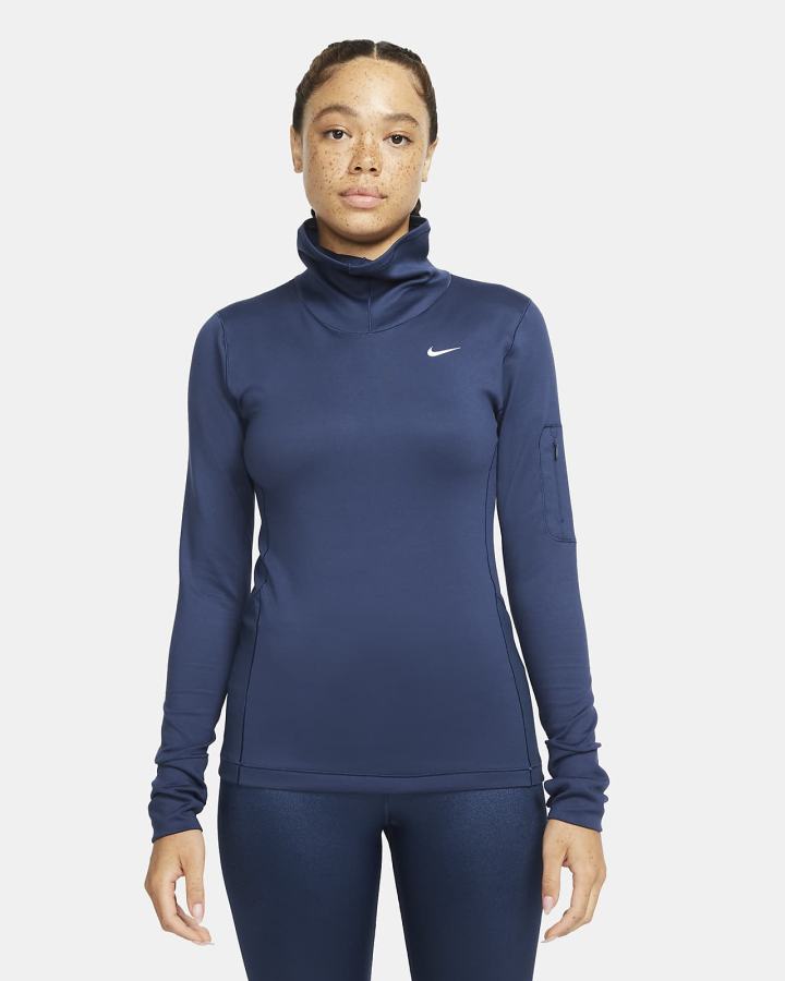 Nike Pro Therma-FIT Long-Sleeve Top Ženske Košulje Tamnoplave Bijele | HR-98756SLHG